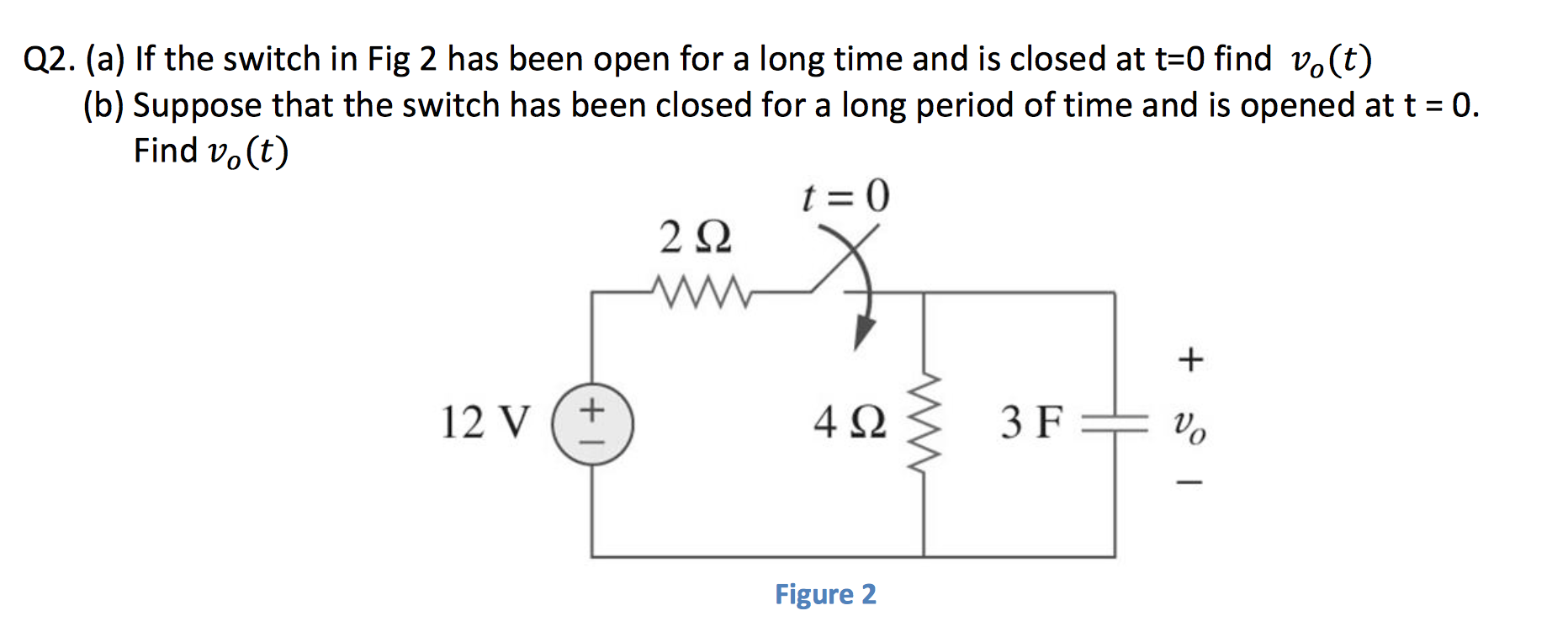 Solved If the switch in Fig 2 has been open for a long time | Chegg.com