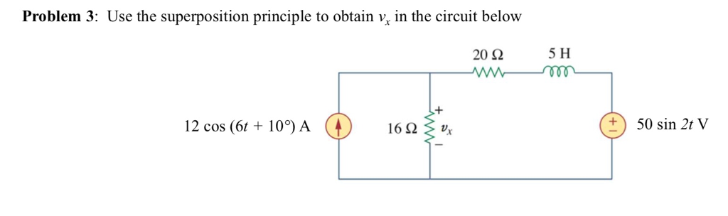 Solved Problem 3: Use the superposition principle to obtain | Chegg.com