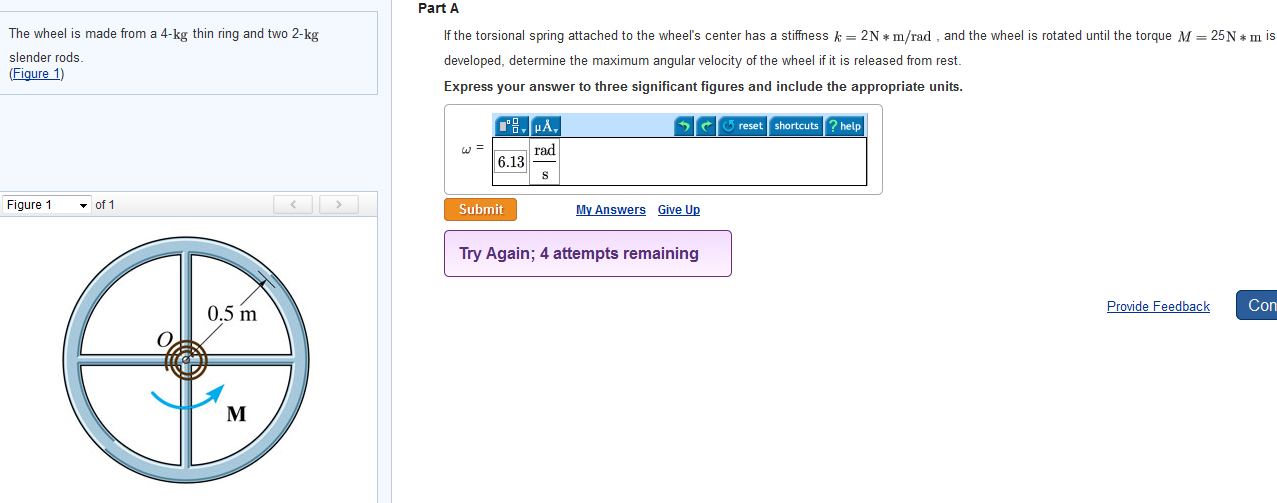 Solved The wheel is made from a 4kg thin ring and two 2kg
