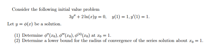 Solved Consider the following initial value problem. 3y