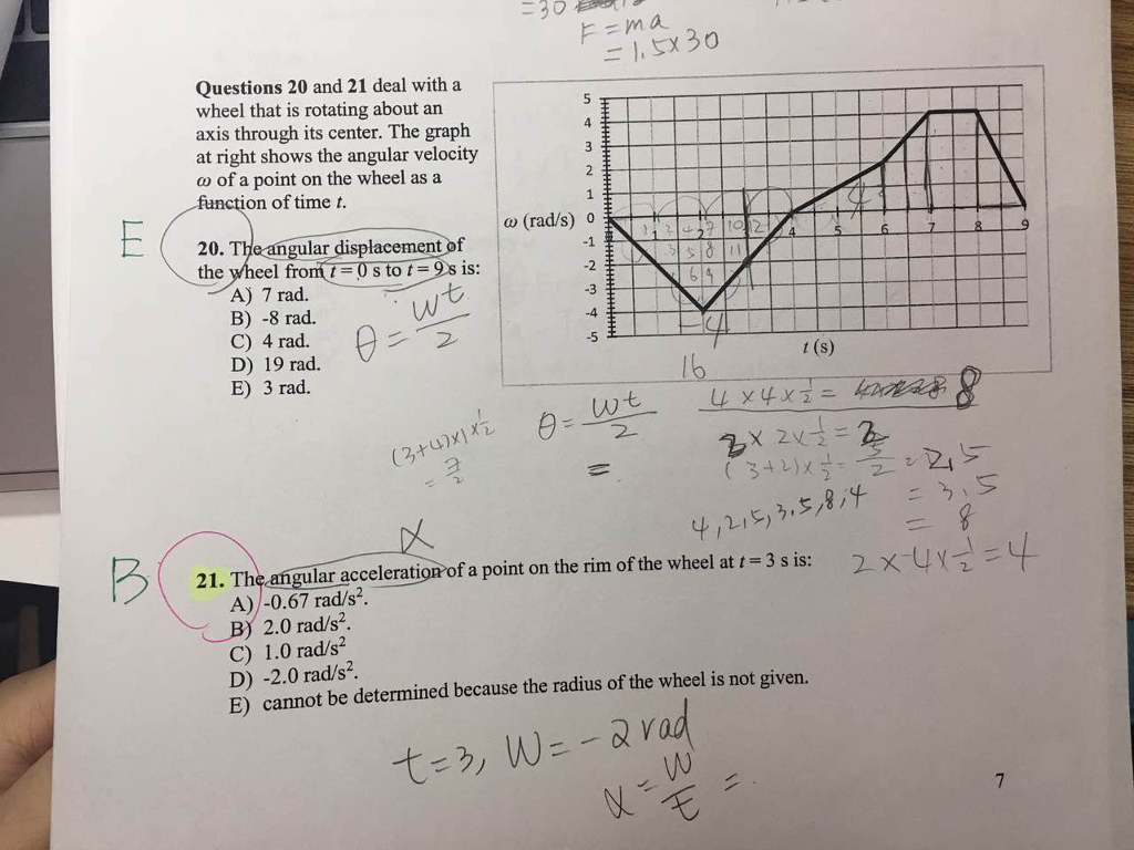 Solved Questions 20 and 21 deal with a wheel that is | Chegg.com