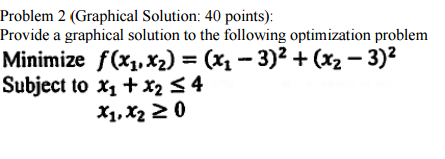 Solved Problem 2 (Graphical Solution: 40 points) Provide a | Chegg.com