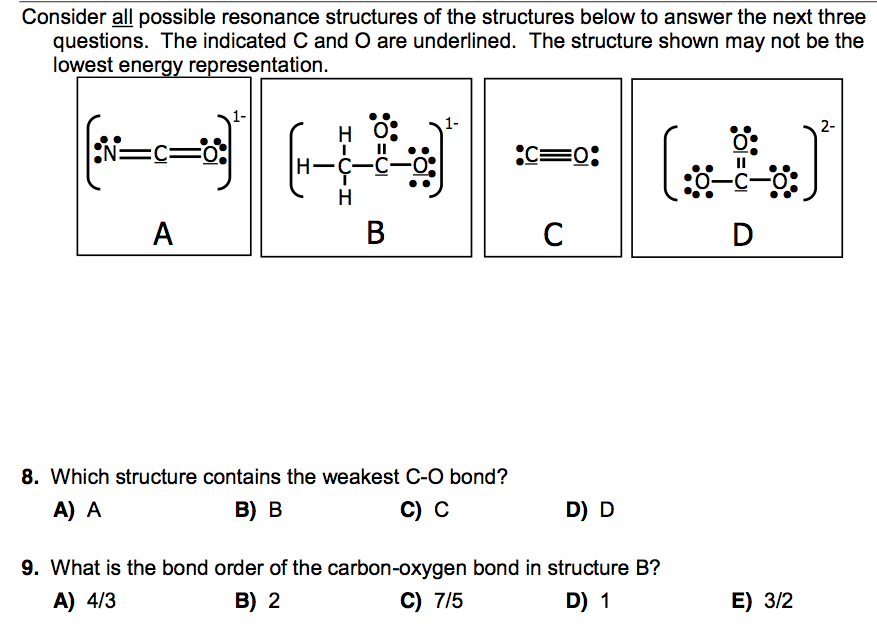 Solved Consider all possible resonance structures of the | Chegg.com