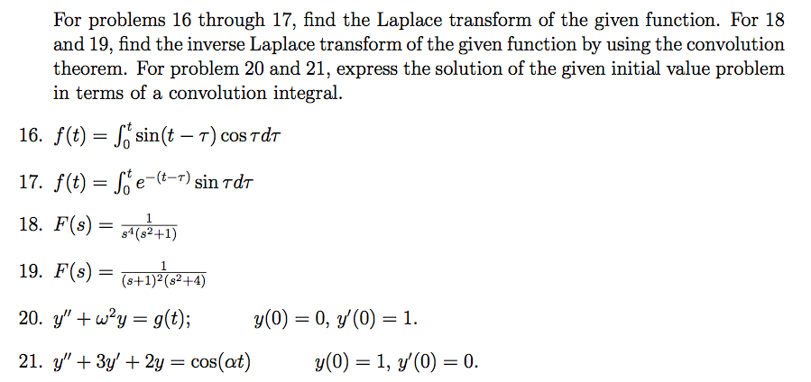 Solved Find the Laplace transform of the given function. For | Chegg.com