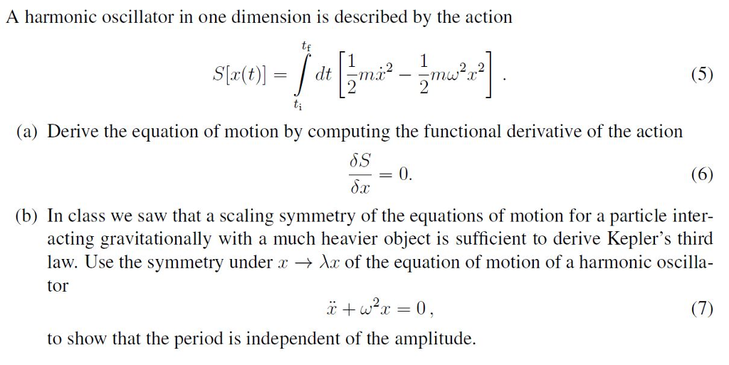 Solved A harmonic oscillator in one dimension is described