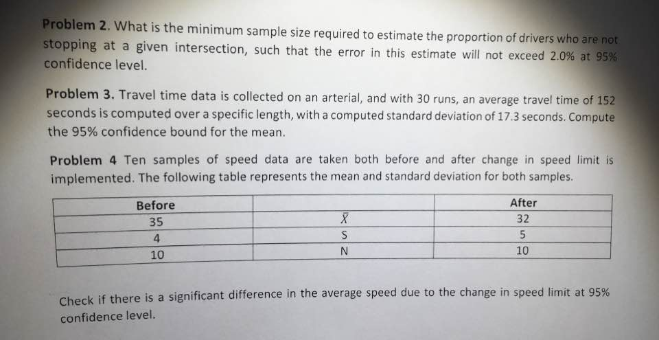 Solved Problem 2. What Is The Minimum Sample Size Required | Chegg.com