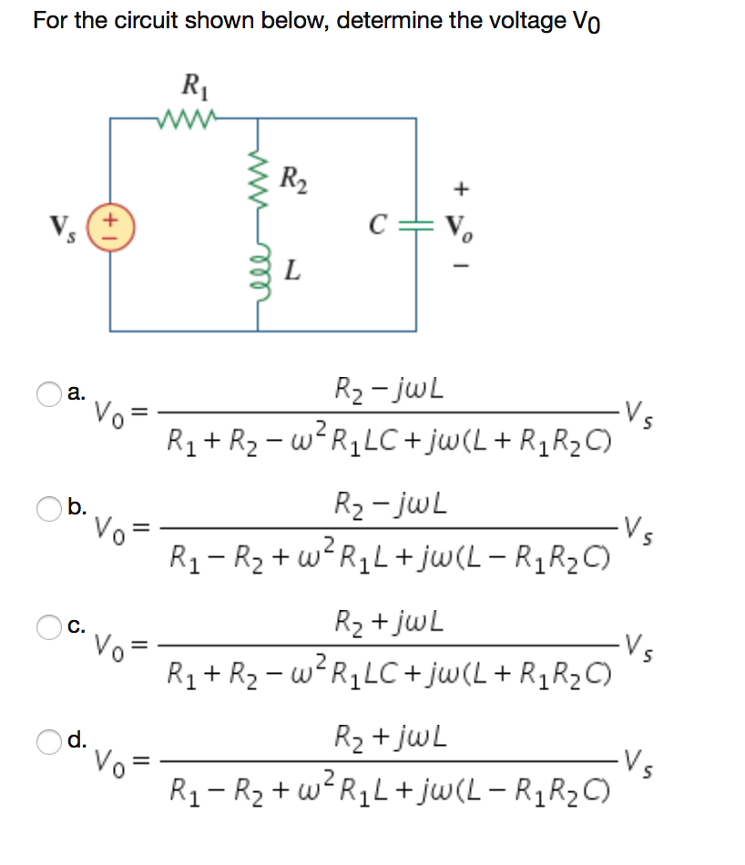 Solved For the circuit shown below, determine the voltage Vo | Chegg.com