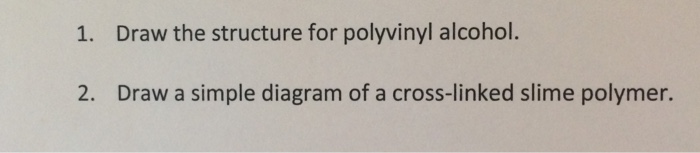 Solved Draw the structure for polyvinyl alcohol. Draw a | Chegg.com