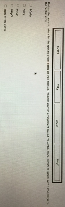 Solved SnF6 Clo3F SeOF2 the the Lewis structure for the | Chegg.com