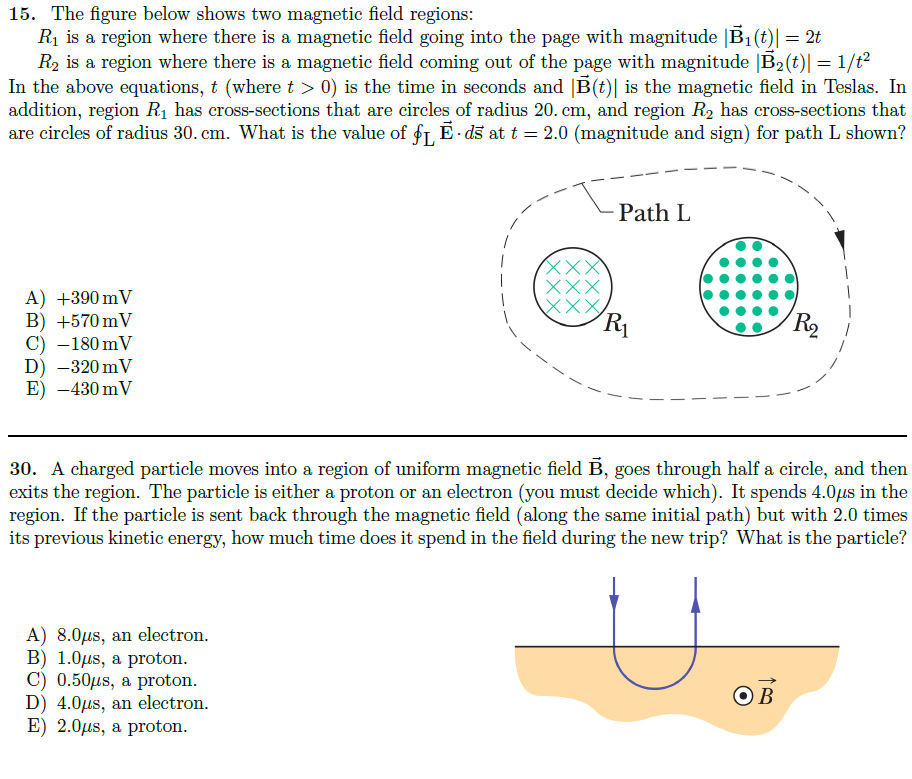 Solved 15. The figure below shows two magnetic field | Chegg.com