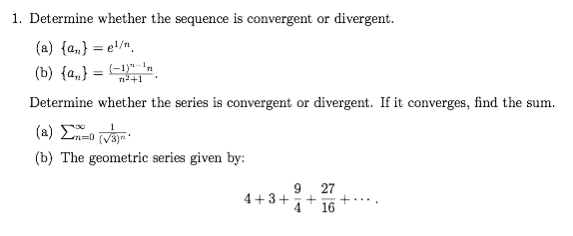 convergent and divergent sequences