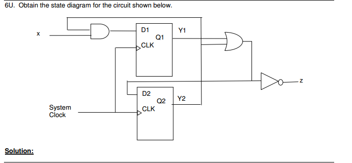 Solved 6u. Obtain The State Diagram For The Circuit Shown 