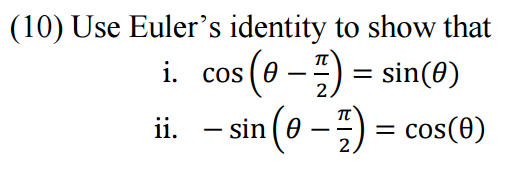 solved-use-euler-s-identity-to-show-that-cos-theta-pi-2-chegg