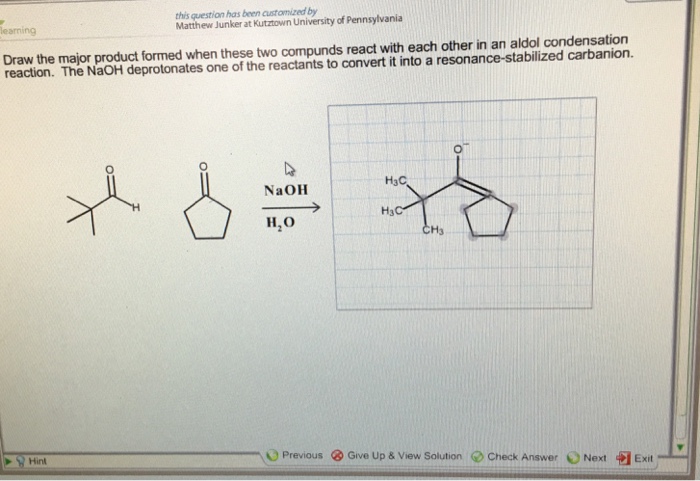 Solved Draw the major product formed when these two | Chegg.com