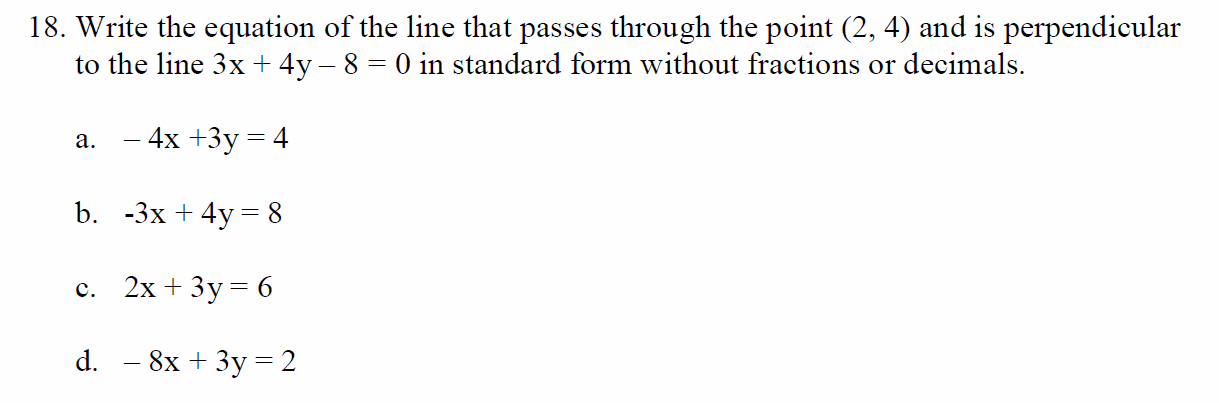 Solved Write the equation of the line that passes through | Chegg.com