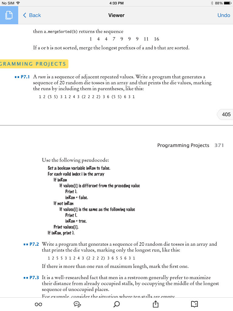 For Programming Projects P7.1 and P7.2 Create a | Chegg.com