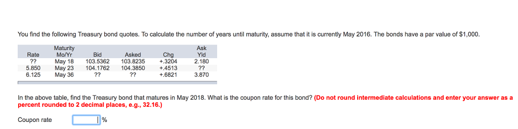 Solved You find the following Treasury bond quotes. To | Chegg.com