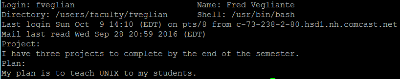 Execute the finger command as the following: | Chegg.com