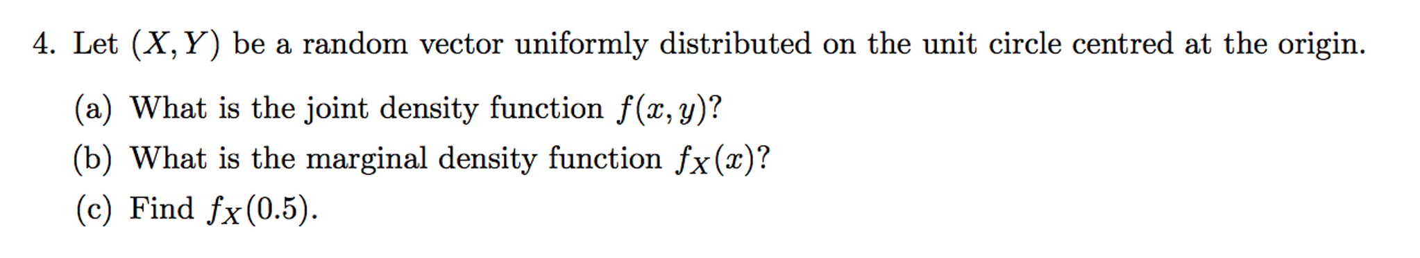 Solved Let X Y Be A Random Vector Uniformly Distributed 8311