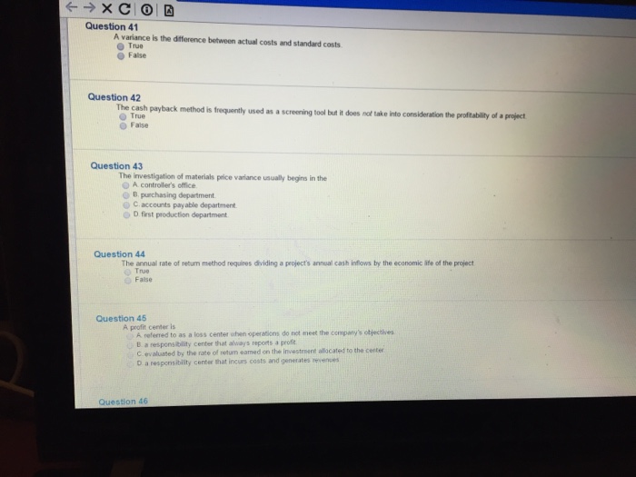 Solved Question 41 A variance is the difference between | Chegg.com
