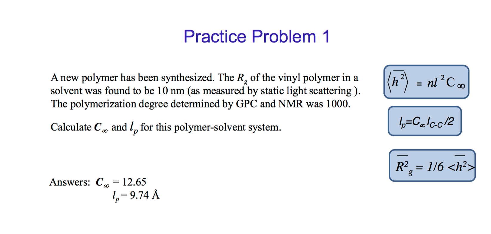 A new polymer has been synthesized. The R_g of the | Chegg.com