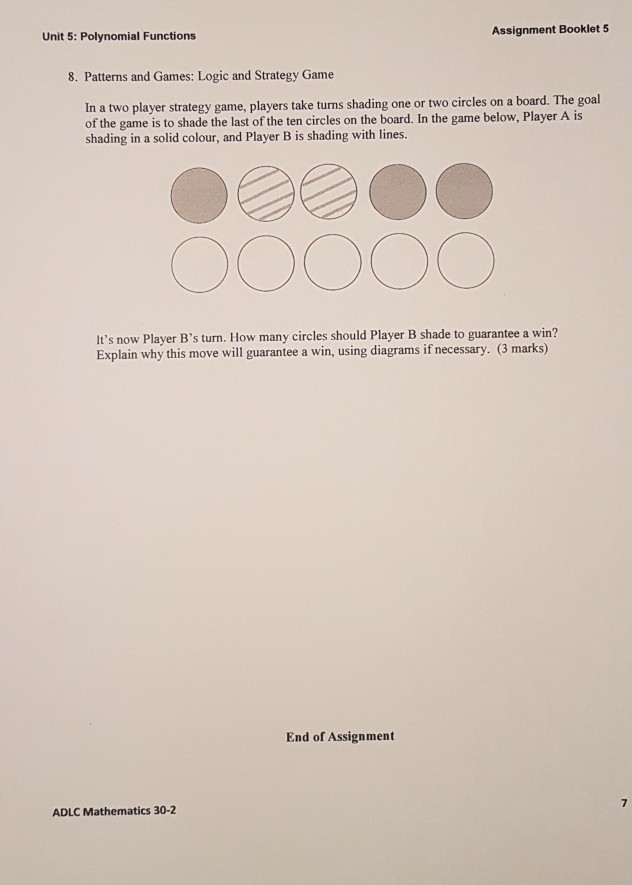Solved unit 5 polynomial functions assignment booklet 5 8 chegg