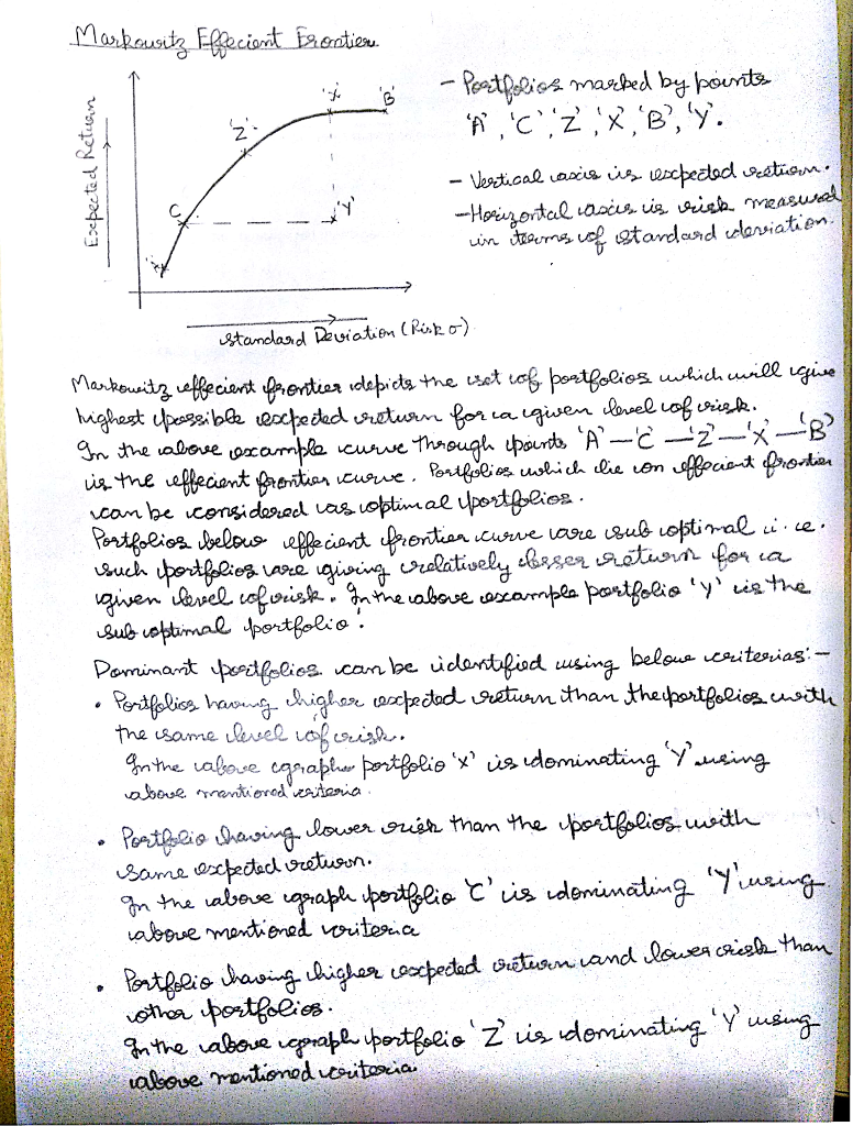 [solved]-Draw A Properly Labeled Graph Of The Markowitz Efficient ...