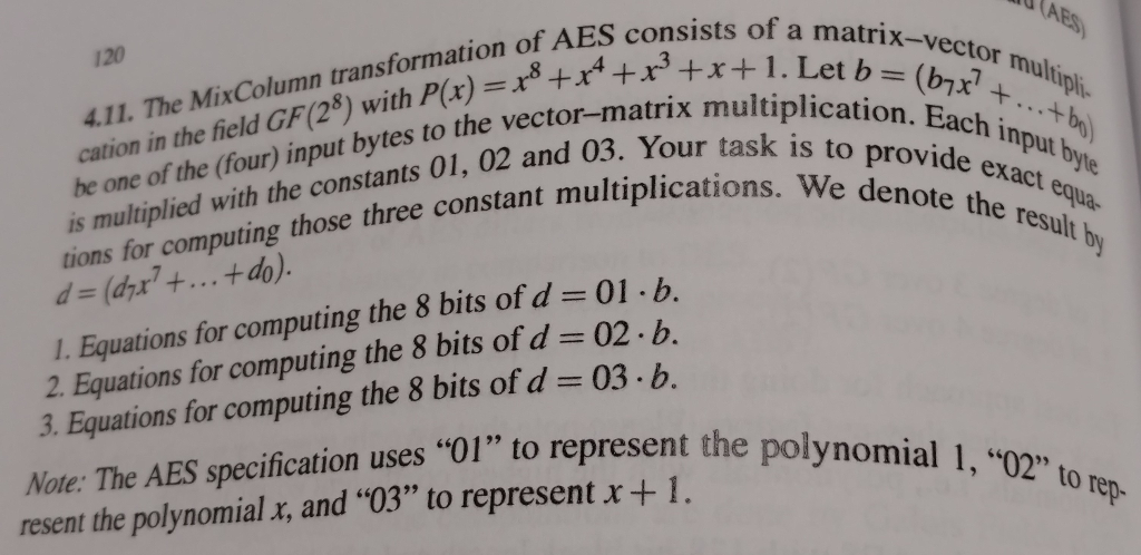 Solved The Mix Column Transformation Of Aes Consists Of Chegg Solved The Mix Column Transformation Of Aes Consists Of Chegg