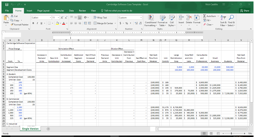 Cambridge Software Case Template Nick Castillo Q Tell | Chegg.com