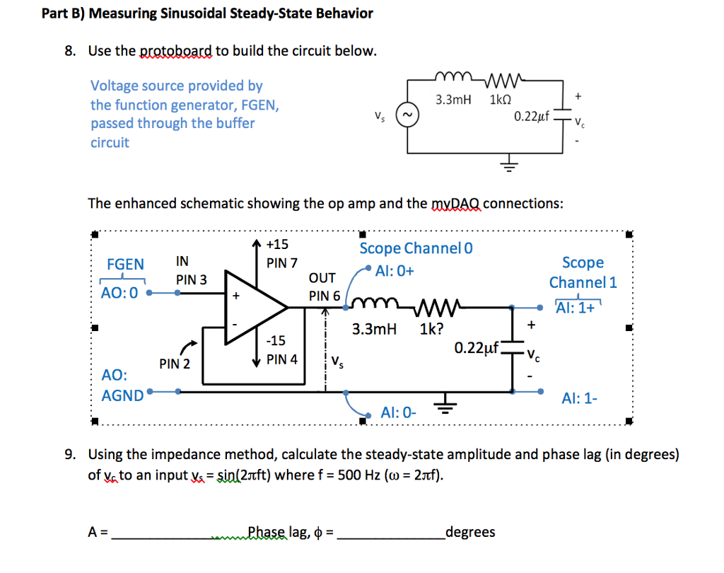 Solved Part B) Measuring Sinusoidal Steady-State Behavior 8. | Chegg.com