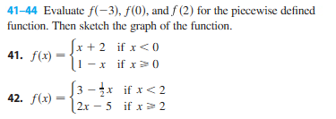 Solved Evaluate f(-3), f(0), and f(2) for the piecewise | Chegg.com