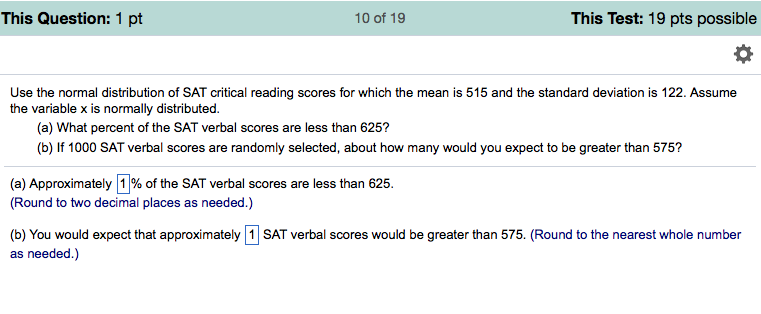Solved Use the normal distribution of SAT critical reading | Chegg.com