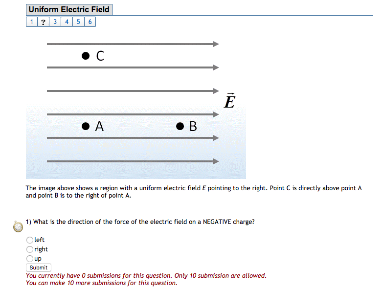 Solved Uniform Electric Field 1 3 456 ·C ·B The image above | Chegg.com