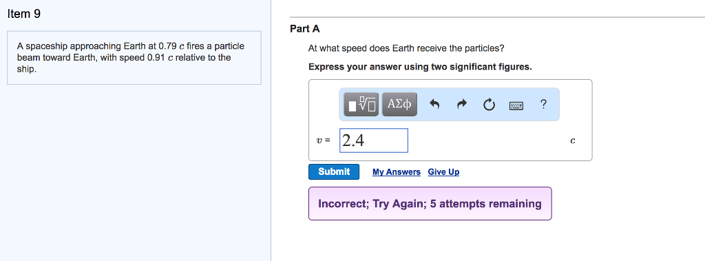 Solved Spaceship A Leaves Earth At A Speed Of 0 5c With Chegg Com