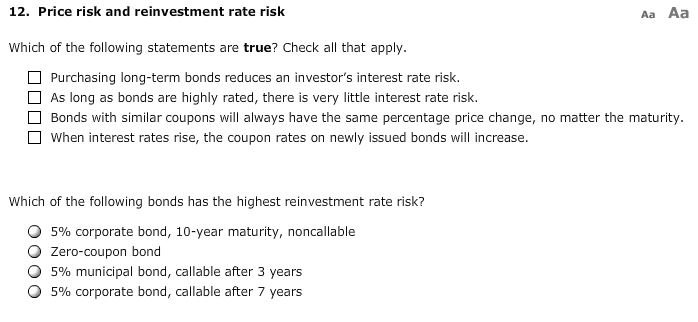 reinvestment risk zero coupon bond