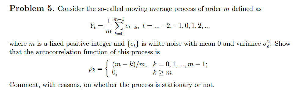 Solved Consider the so-called moving average process of | Chegg.com