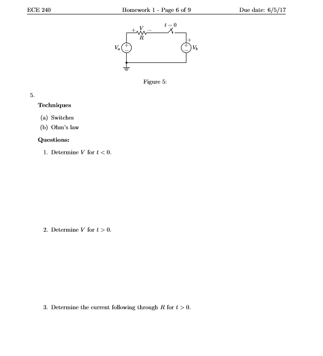 Solved Techniques (a) Switches (b) Ohms Law 1. | Chegg.com