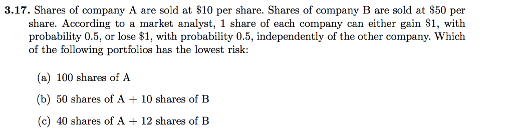 Solved Shares Of Company A Are Sold At $10 Per Share. Shares | Chegg.com