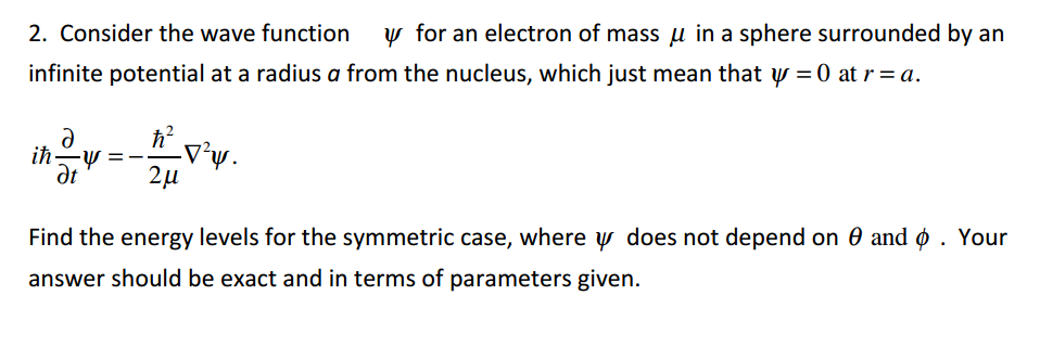 Consider the wave function ? for an electron of mass | Chegg.com