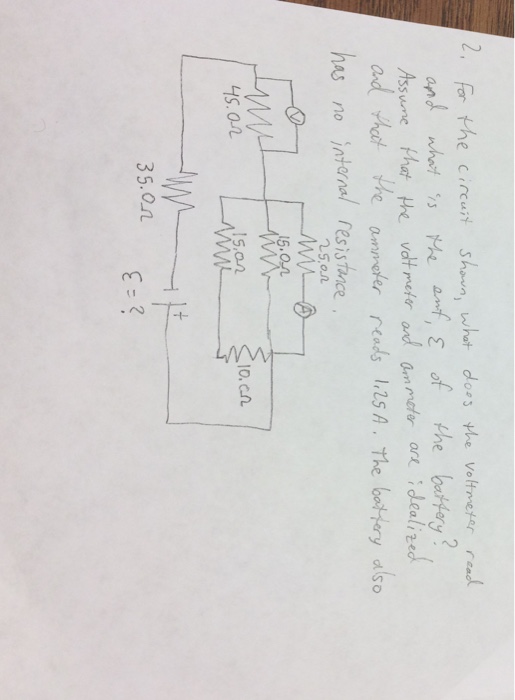 Solved For the circuit shown, what does the voltmeter read