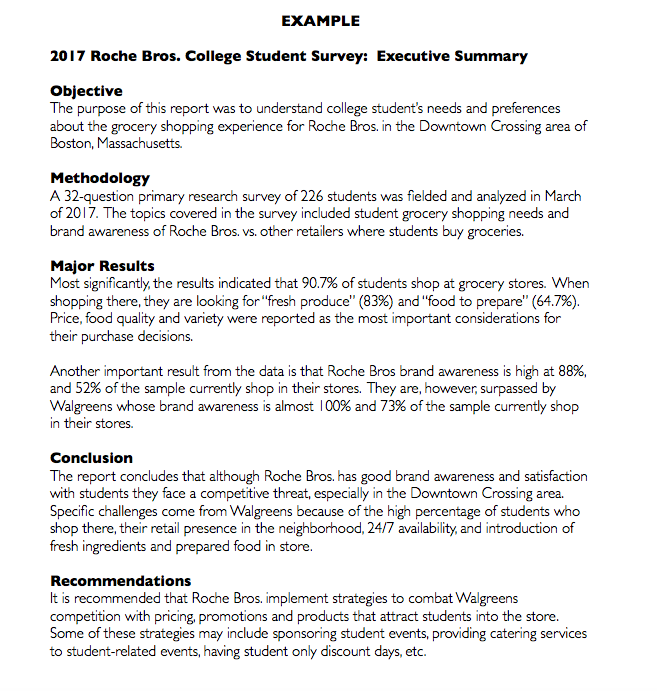 executive summary education example