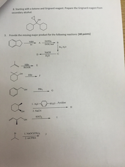 Solved Starting with a ketone and Grignard reagent. Prepare | Chegg.com