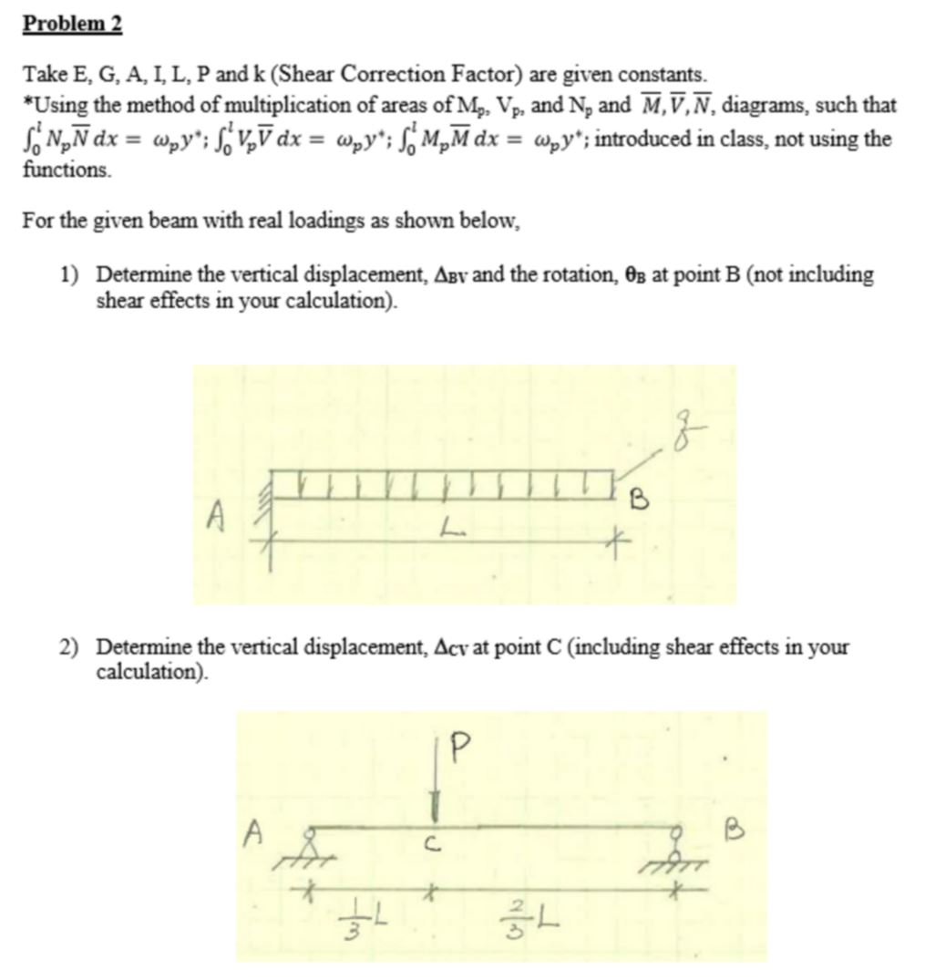 Take E, G, A, I, L, P and k (Shear Correction Factor)