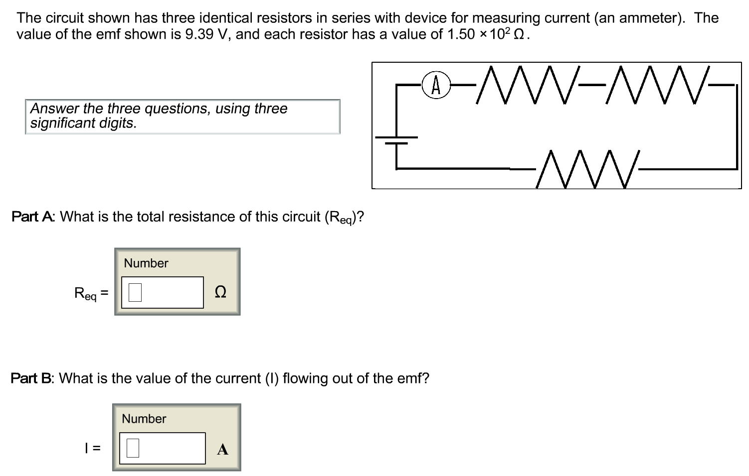 Solved The circuit shown has three identical resistors in