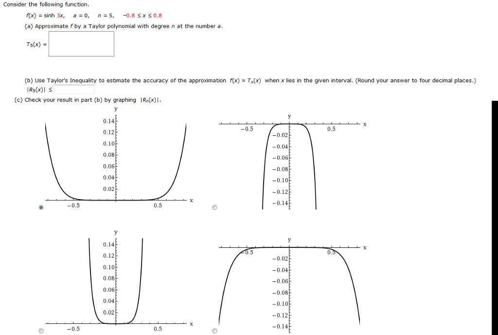 Solved Consider The Following Function. F(x) = Sin H 3x, A 