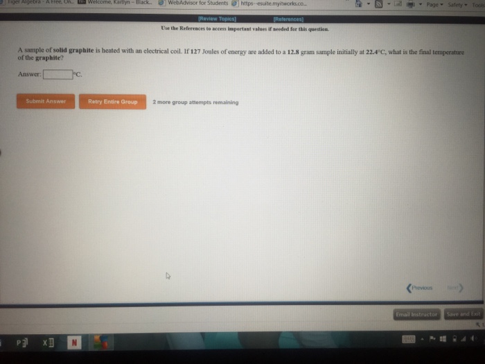 Solved A sample of solid graphite is heated with an