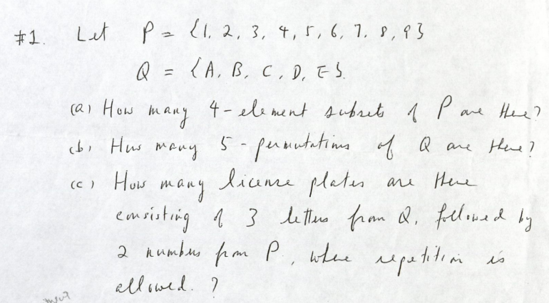 Solved Let P = {1, 2, 3, 4, 5, 6, 7 ,8, 9} Q = {A, B, C, D, | Chegg.com