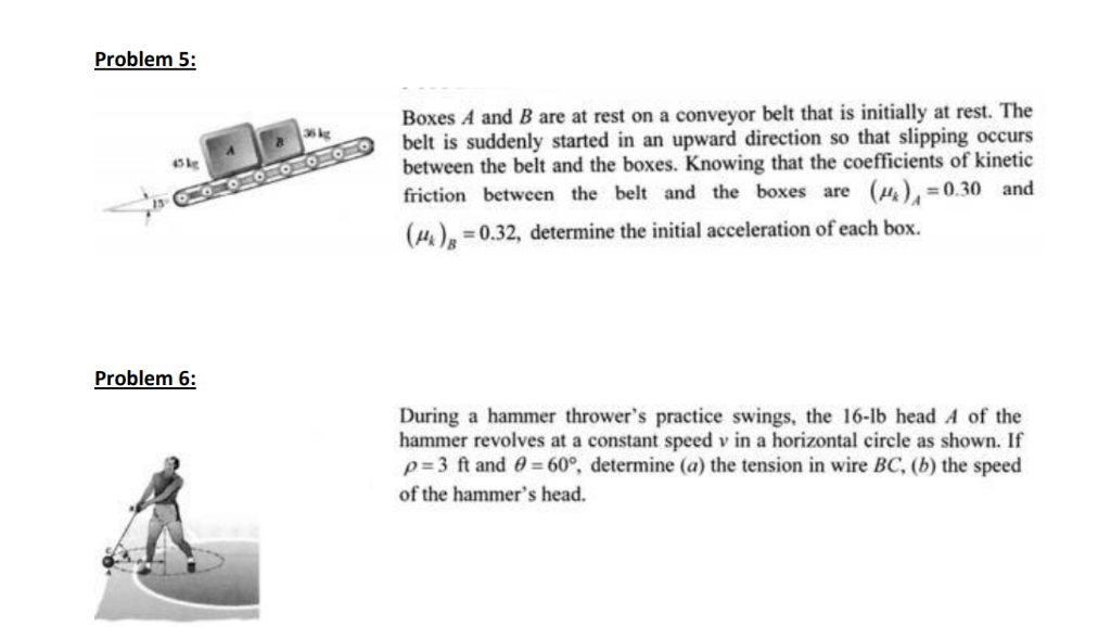 Solved Problem 5 Boxes A and B are at rest on a conveyor