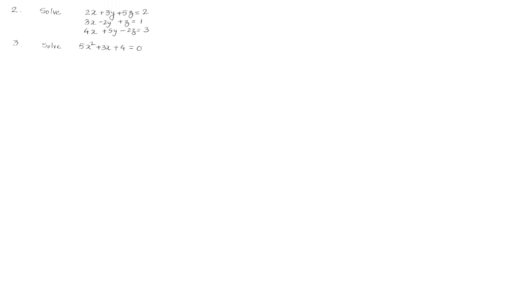 Solved Solve 2x 3y 5z 2 3x 2y Z 1 4x 5y 2z Chegg solved-solve-2x-3y-5z-2-3x-2y-z-1-4x-5y-2z-chegg
