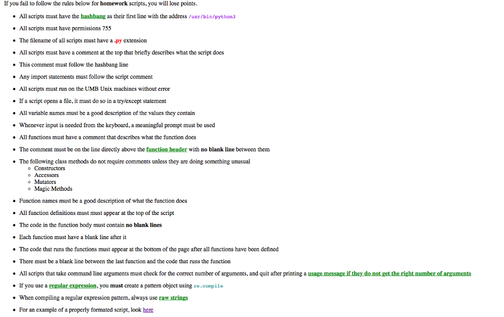 Solved If you fail to follow the rules below for homework | Chegg.com